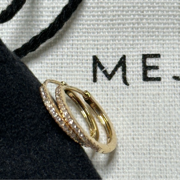 Mejuri Pavé Diamond Small Hoops - Picture 8 of 12